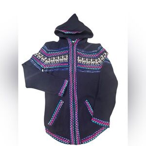 Patty’s‎ Collection Alpaca Blend Women’s Boho Ethnic Full Zip Artisan Sweater M